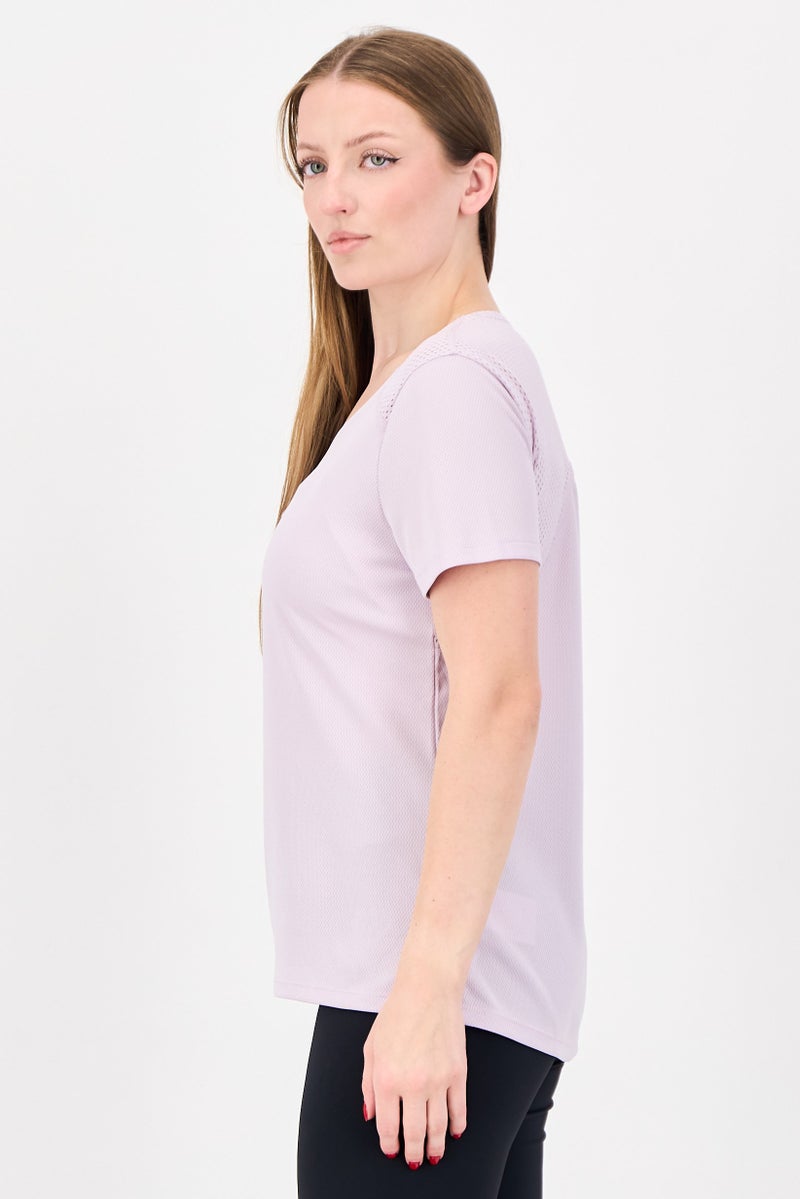 Nike Women Dri Fit Short Sleeve Running T-Shirt, Lilac - Image 3